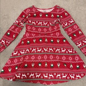 George Red Kids Dress with Festive Patterns